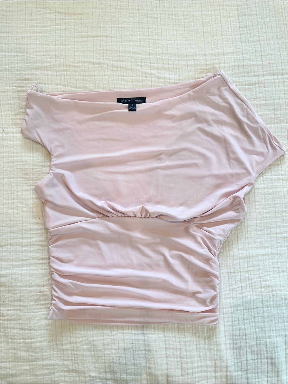 Moa Moa Pale Pink Off-Shoulder Top